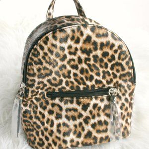 Cheetah leopard animal print midi backpack bag NWT